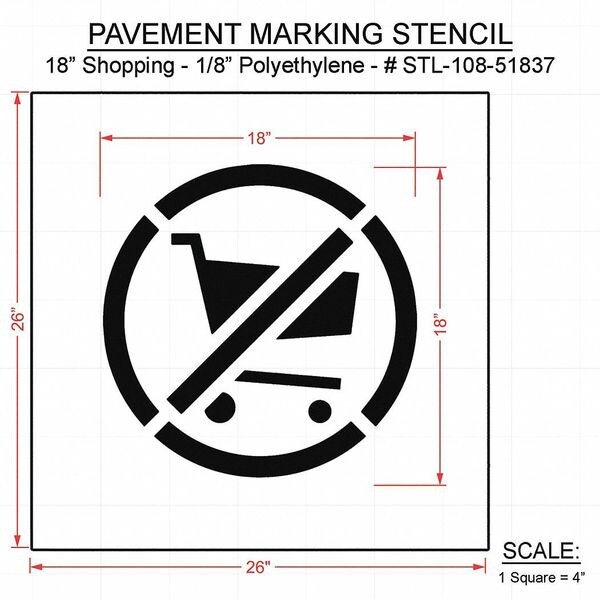 Rae Pavement Stencil, 26"H, 26"W, 0.125" Thick - STL-108-51837