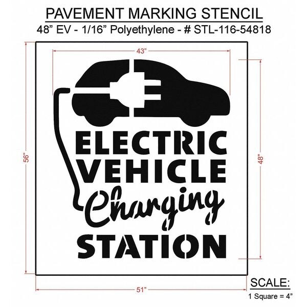 Rae Pavement Stencil, 56"H, 51"W, 0.063" Thick - STL-116-54818