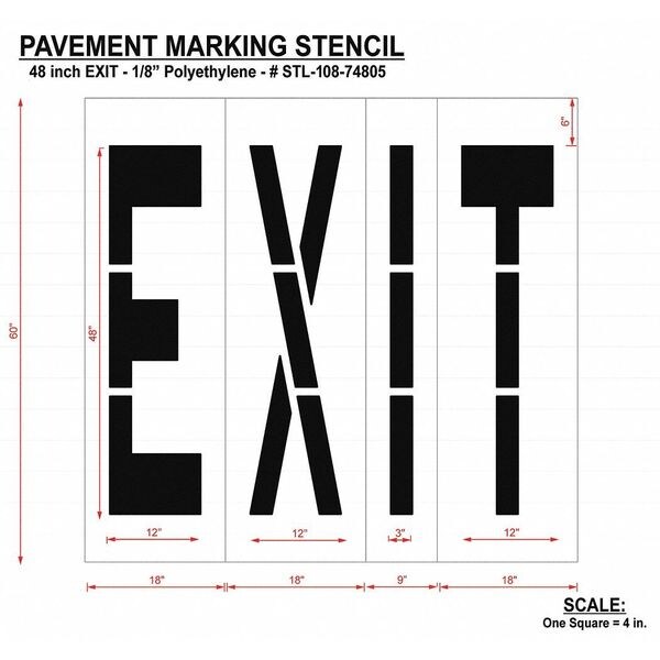 Rae Pavement Stencil, Exit, STL-108-74805 - STL-108-74805