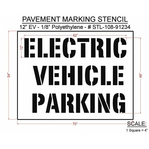 Rae Pavement Stencil, 70"H, 46"W, 0.125" Thick - STL-108-91234