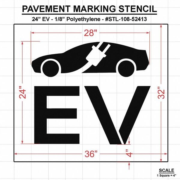Rae Pavement Stencil, 57"H, 50"W, 0.125" Thick - STL-108-52413