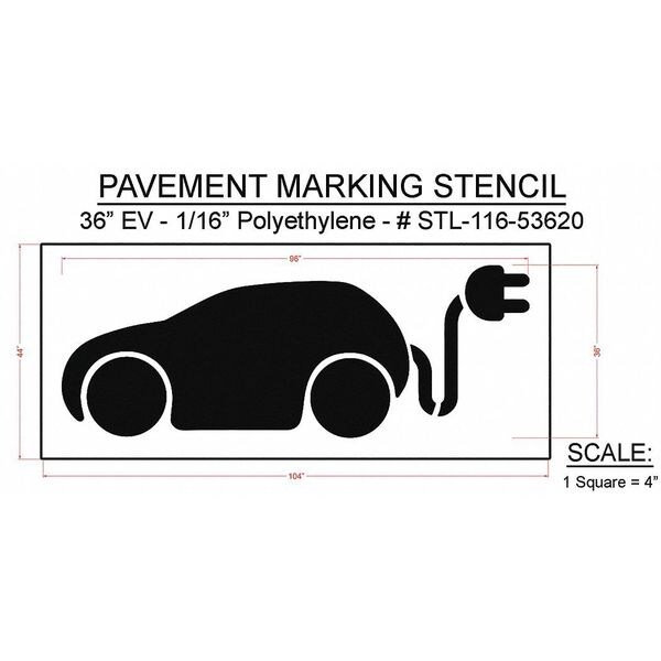Rae Pavement Stencil, 45"H, 105"W, 0.063" Thick - STL-116-53620