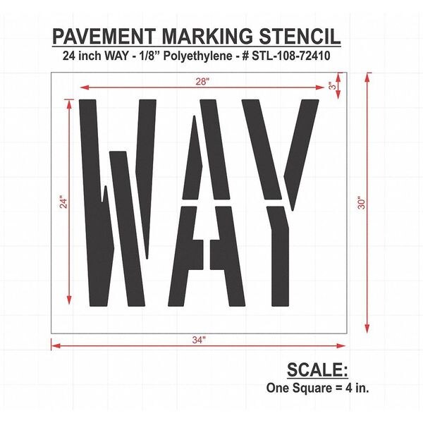 Rae Pavement Stencil, Way, STL-108-72410 - STL-108-72410