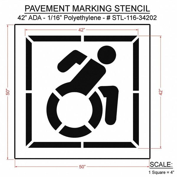 Rae Pavement Stencil, 50"H, 50"W, 0.063" Thick - STL-116-34202
