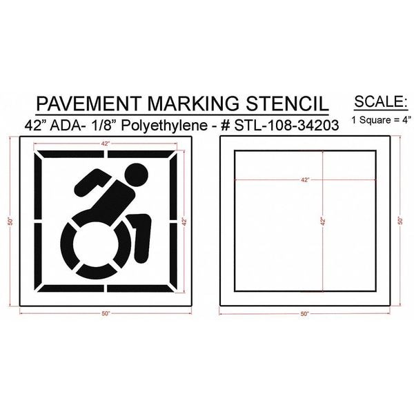 Rae Pavement Stencil, 50"W, 0.125" Thick, 2 pcs - STL-108-34203