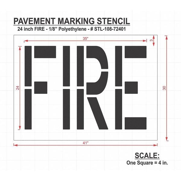 Rae Pavement Stencil, Fire, STL-108-72401 - STL-108-72401