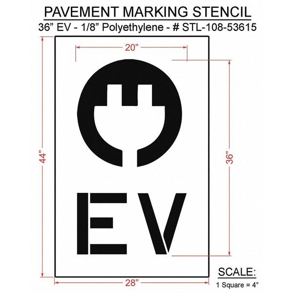 Rae Pavement Stencil, 44"H, 28"W, 0.125" Thick - STL-108-53615