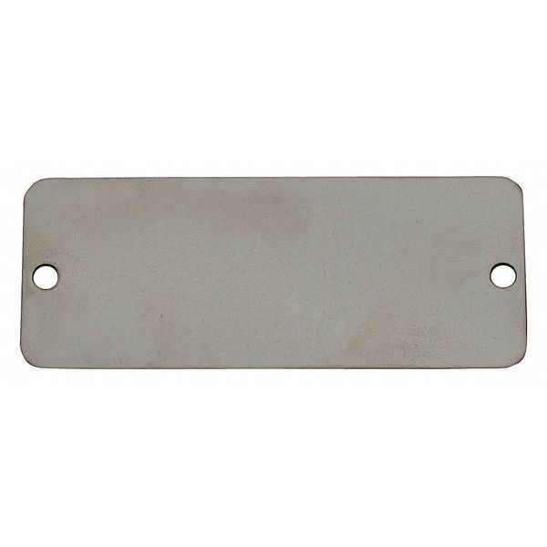 Zoro Select Blank Tag, Stainless Steel, 1 in H x 3 in W, Silver, Rectangle, 100 PK - 41293