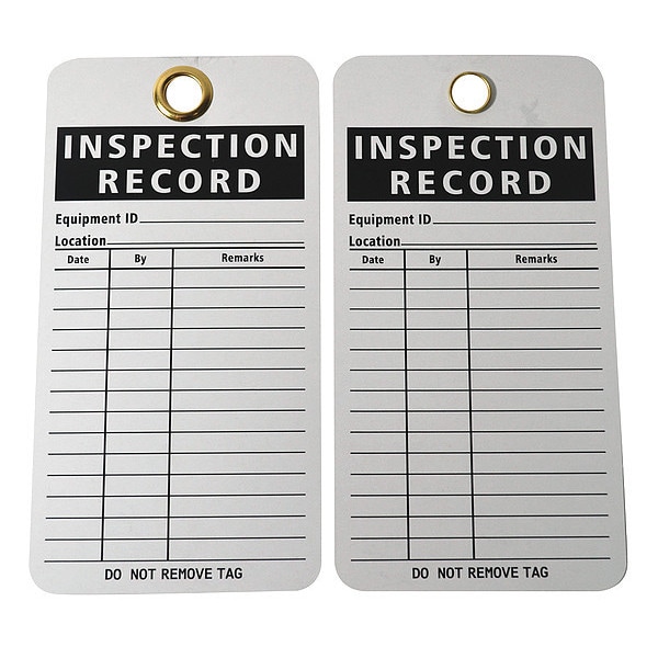 Zoro Select Tag, Inspection, Cardstock, 3 in H x 5 3/4 in W, White, Rectangle, 25 PK - 9DT29