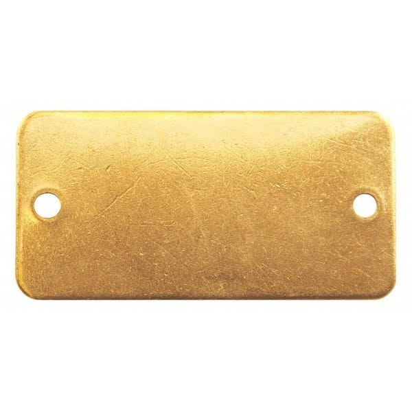 Zoro Select Blank Tag, Brass, 1 in H x 3 in W, Yellow, Rectangle, 100 PK - 41292