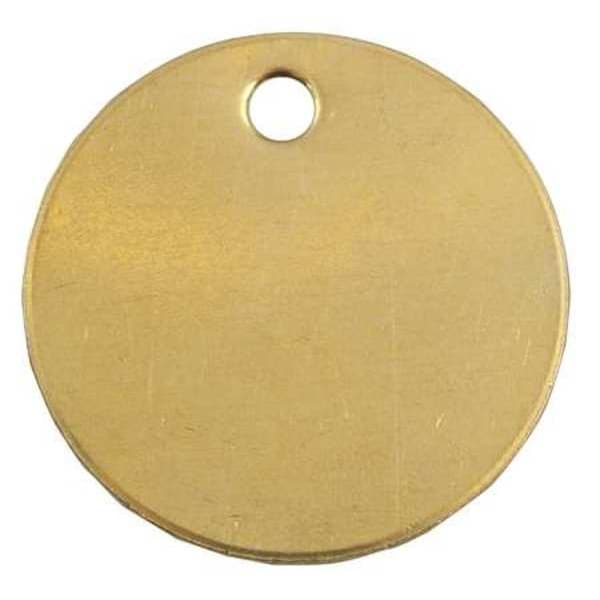C.H. Hanson Blank Tag, Brass, 1 in H x 1 in W, Brass, Round, 25 PK - 42822