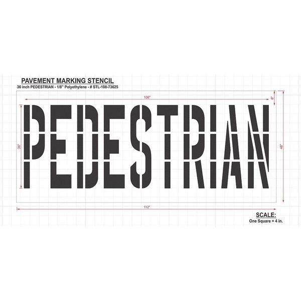 Rae Pavement Stencil, Pedestrian, STL-108-73625 - STL-108-73625
