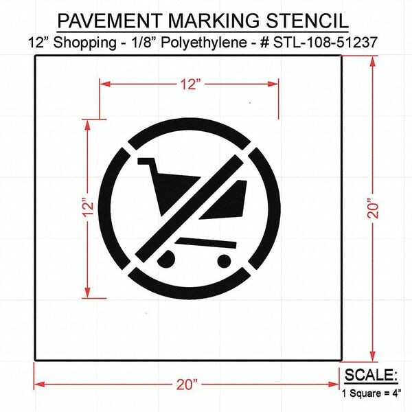 Rae Pavement Stencil, 20"H, 20"W, 0.125" Thick - STL-108-51237