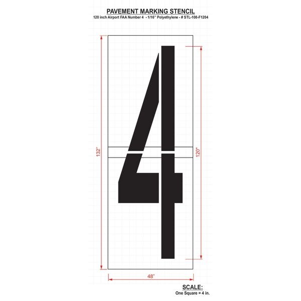 Rae Airport Pavement Stencil, 4,120 in - STL-108-F1204