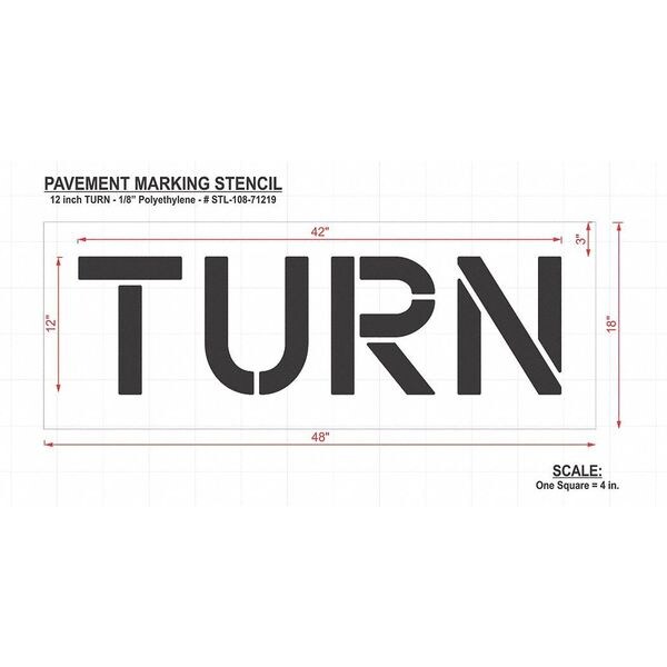 Rae Pavement Stencil, Turn, STL-108-71219 - STL-108-71219