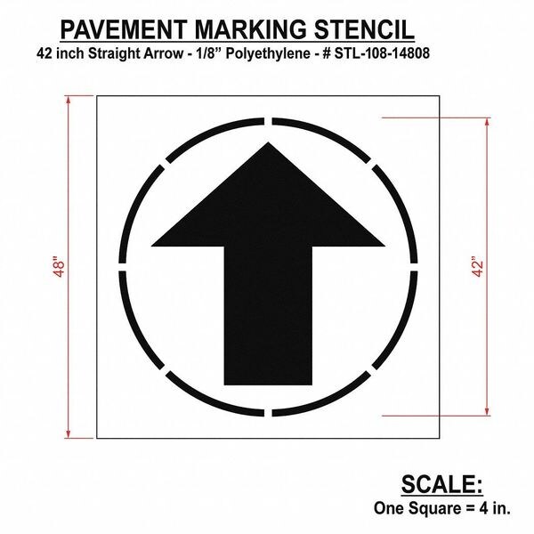 Rae Pavement Stencil, Straight Arrow, STL-108-14808 - STL-108-14808