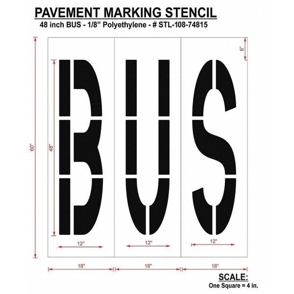 Rae Pavement Stencil, Bus, STL-108-74815 - STL-108-74815
