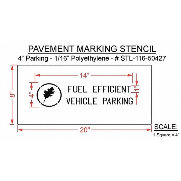Rae Pavement Stencil, 10"H, 20"W, 0.063" Thick - STL-116-50427