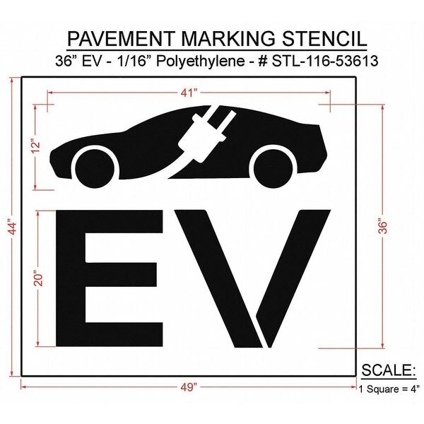 Rae Pavement Stencil, 44"H, 50"W, 0.063" Thick - STL-116-53613