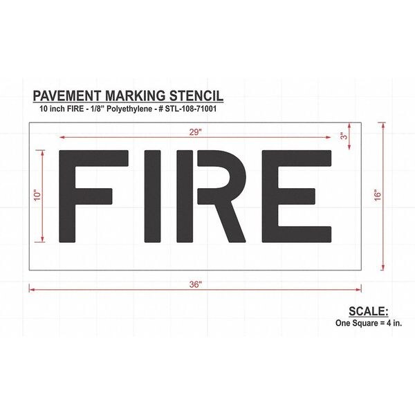 Rae Pavement Stencil, Fire, STL-108-71001 - STL-108-71001