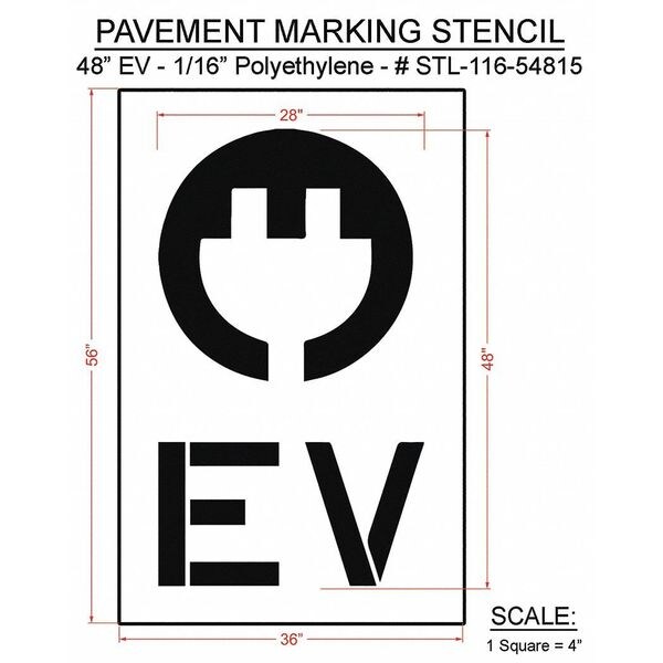 Rae Pavement Stencil, 56"H, 36"W, 0.063" Thick - STL-116-54815