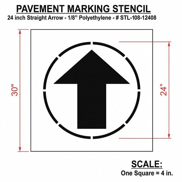 Rae Pavement Stencil, Straight Arrow, STL-108-12408 - STL-108-12408