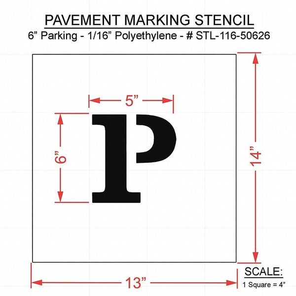 Rae Pavement Stencil, 14"H, 14"W, 0.063" Thick - STL-116-50626