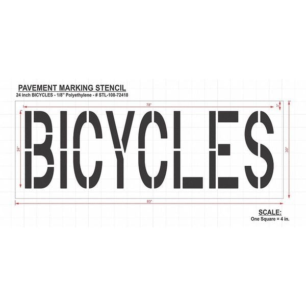 Rae Pavement Stencil, Bicycles, STL-108-72418 - STL-108-72418