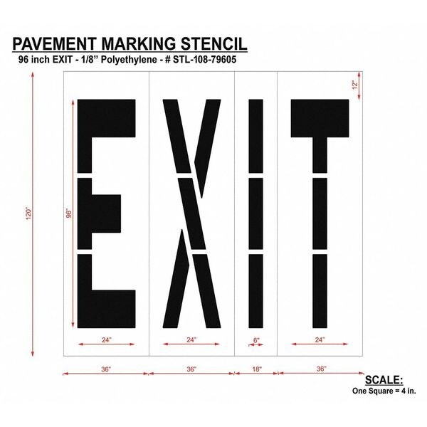 Rae Pavement Stencil, Exit, STL-108-79605 - STL-108-79605