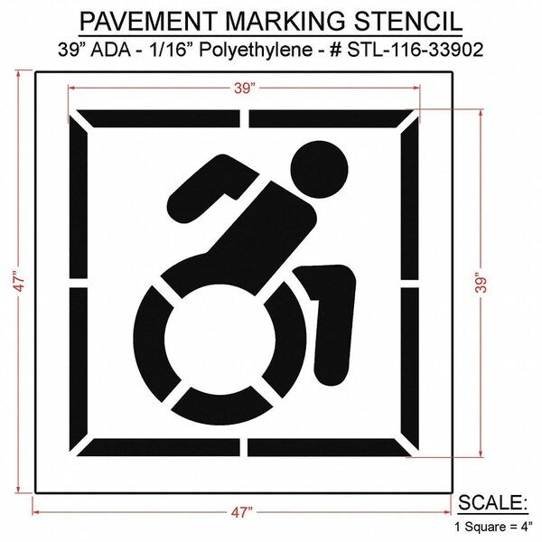 Rae Pavement Stencil, 47"H, 47"W, 0.063" Thick - STL-116-33902