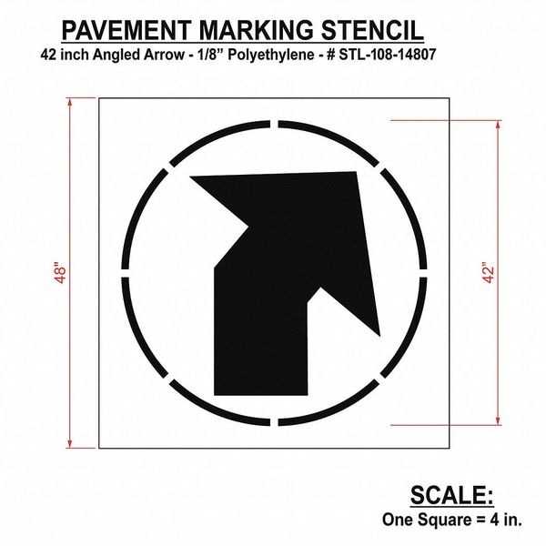 Rae Pavement Stencil, Angled Arrow, STL-108-14807 - STL-108-14807