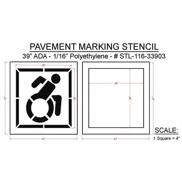 Rae Pavement Stencil, 47"W, 0.063" Thick, 2 pcs - STL-116-33903