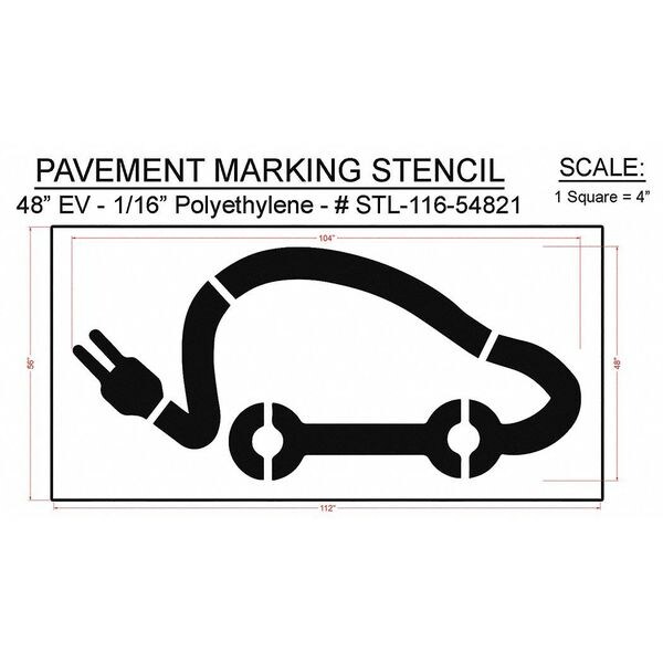 Rae Pavement Stencil, 112"H, 56"W, 0.063" Thick - STL-116-54821