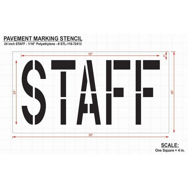 Rae Pavement Stencil, Staff, 24 in - STL-116-72413