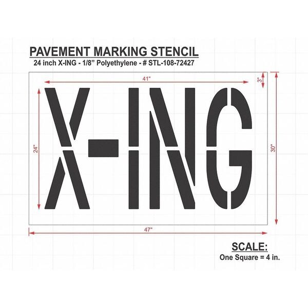 Rae Pavement Stencil, X-ing, STL-108-72427 - STL-108-72427