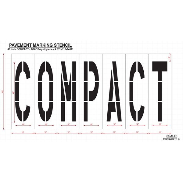Rae Pavement Stencil, Compact, 48 in - STL-116-74811