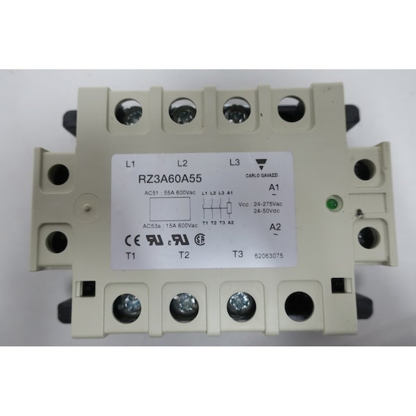 Relé de estado sólido Carlo Gavazzi 24-275V-Ac 24-50V-Dc 55A 600V-Ac - RZ3A60A55