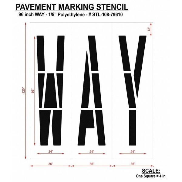 Rae Pavement Stencil, Way, STL-108-79610 - STL-108-79610