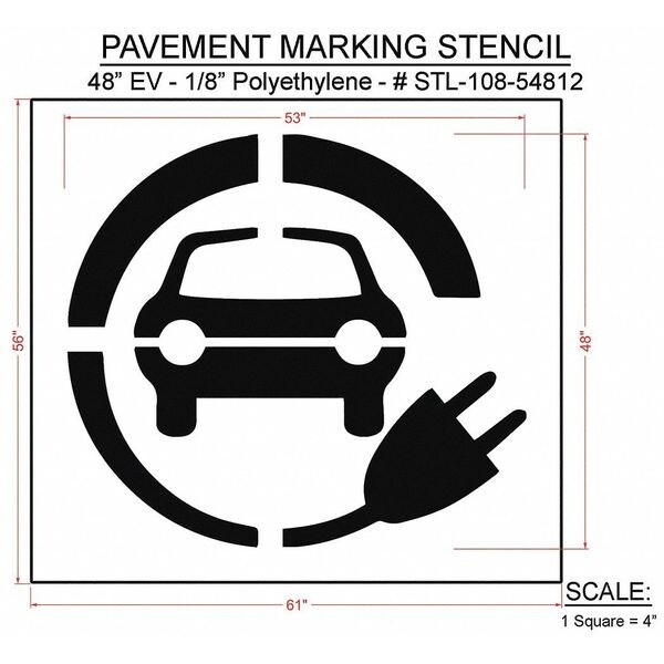 Rae Pavement Stencil, 56"H, 61"W, 0.125" Thick - STL-108-54812