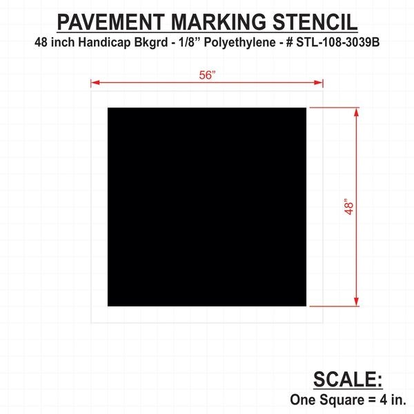 Rae Pavement Stencil, 39 in, Handicap Bkgrd, STL-108-3039B - STL-108-3039B