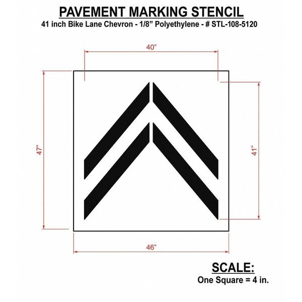 Rae Pavement Stencil, Bike Lane Chevron - STL-108-5120