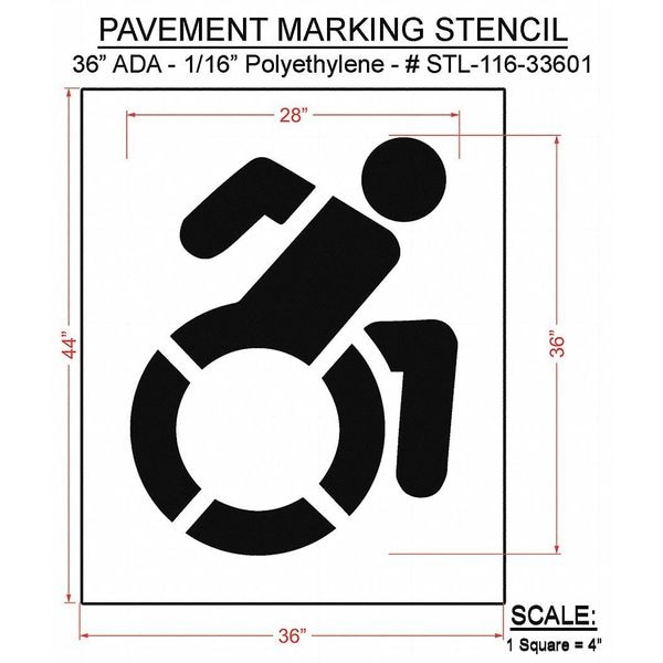 Rae Pavement Stencil, 44"H, 36"W, 0.063" Thick - STL-116-33601
