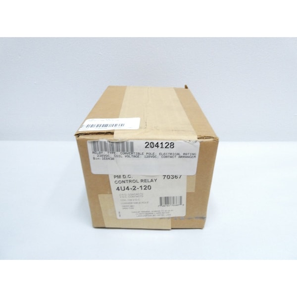 Relevador de control de CC de 120V - 70367 4U4-2-120 de Joslyn Clark