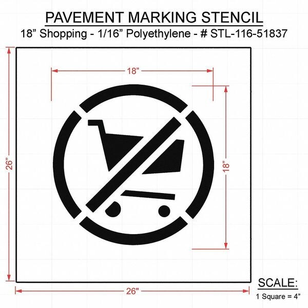 Rae Pavement Stencil, 26"H, 26"W, 0.063" Thick - STL-116-51837