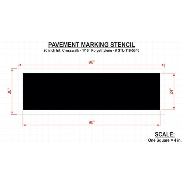 Rae Pavement Stencil, 90in, Int Crosswalk, 1/16 - STL-116-5040