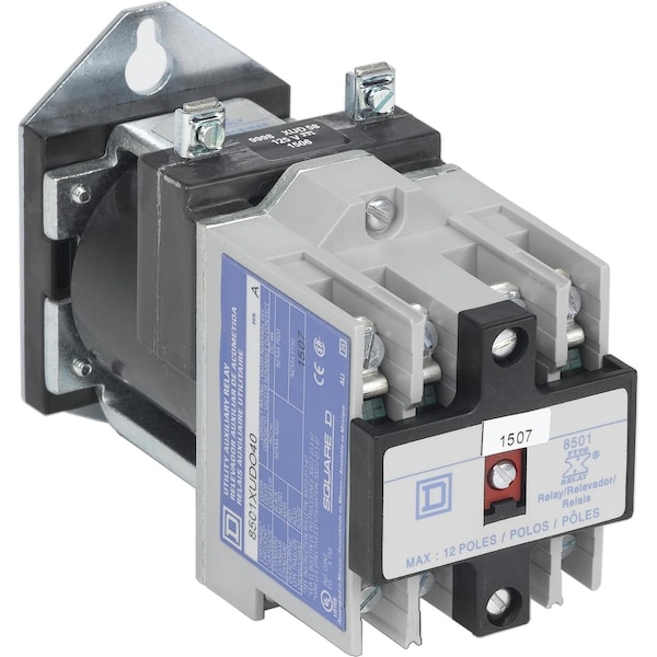 Relevador Square D, Harmony 8501X, utilitario, bobina, 10A resistivos a 600V CA, 125V CC, 250V CC, 4NA - 8501XUDO40V63.