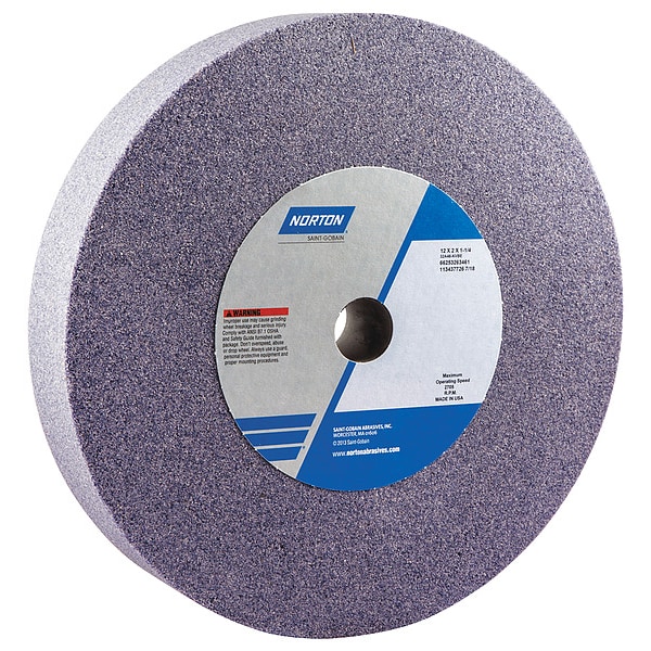 Norton Abrasives Grinding Wheel, T1, 12x2x1-1/4, AO, 46G, Med - 66253263461