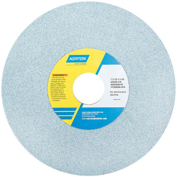 Norton Abrasives Grinding Wheel, T1, 7x1/2x1.25, CA, 46G, PK5 - 66252940193