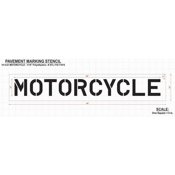 Rae Pavement Stencil, Motorcycle, 10 in - STL-116-71016