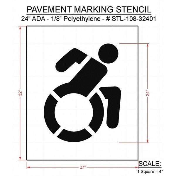 Rae Pavement Stencil, 32"H, 27"W, 0.125" Thick - STL-108-32401